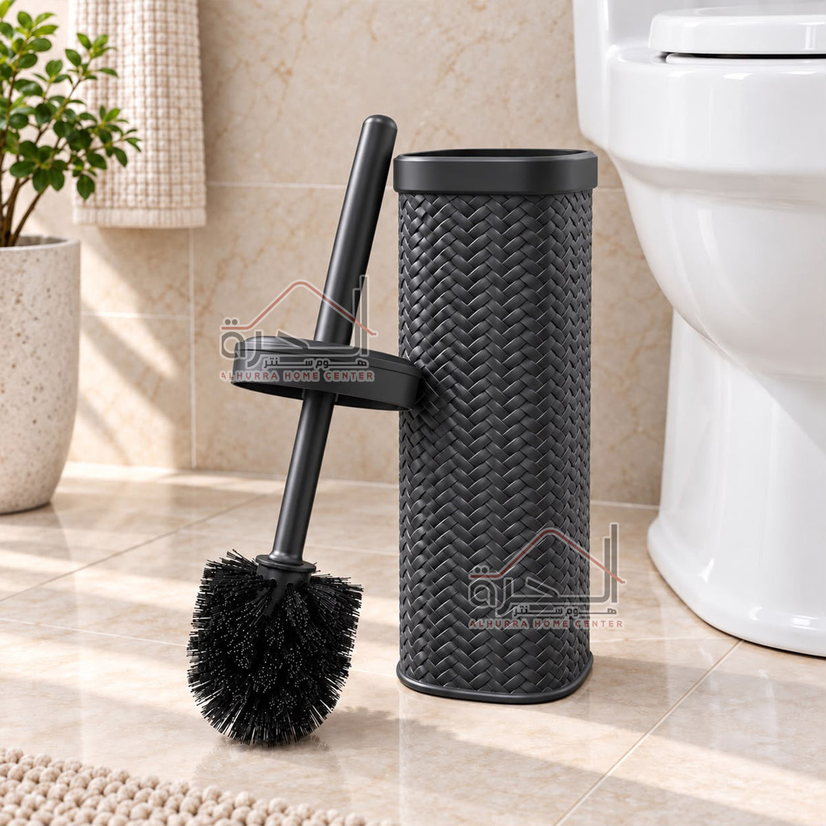فرشاة حمام رتان اسود