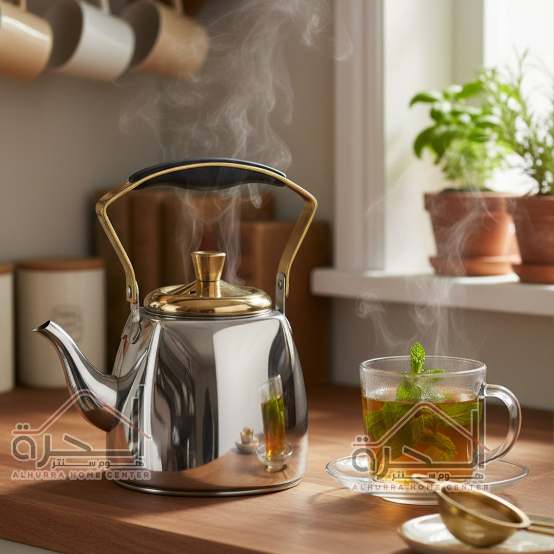 بريق شاي ستانلس وذهبي ثقيل