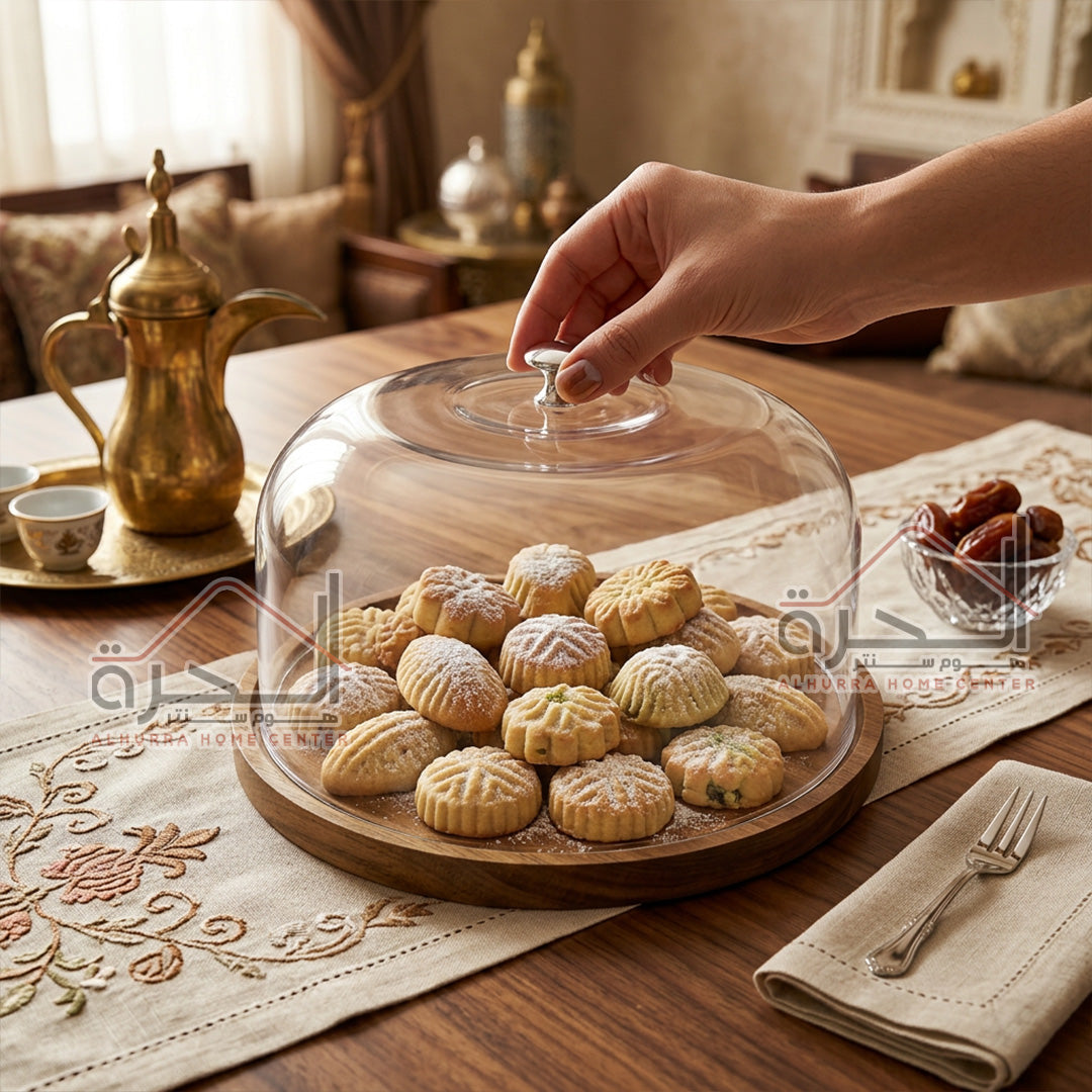 مضيفة خشب مع غطى اكريلك 26.5*16.5 سم