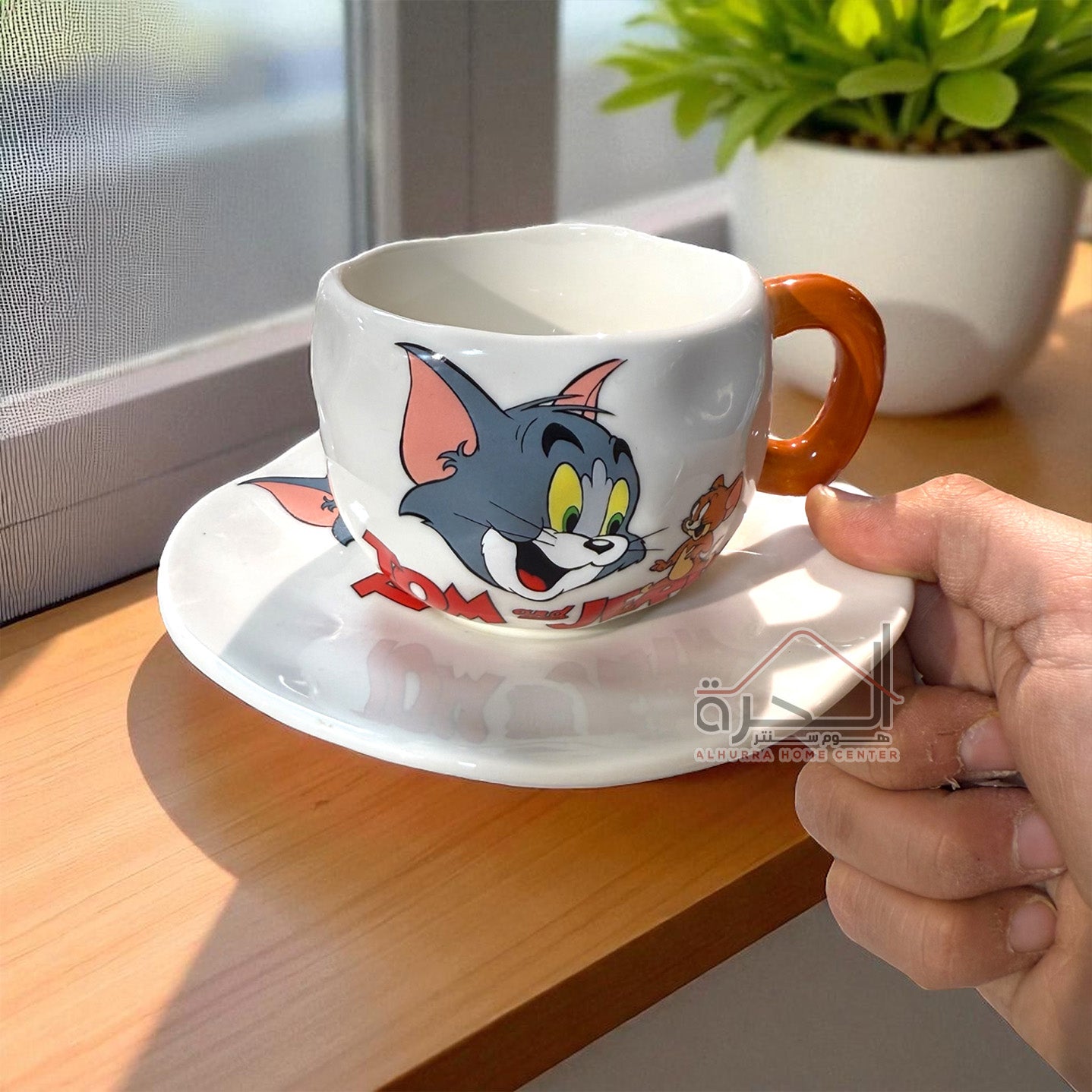 كاسة و صحن اطفال زجاج Tom & Jerry