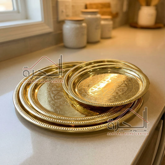 سدر ذهبي ستانلس ثقيل منقش