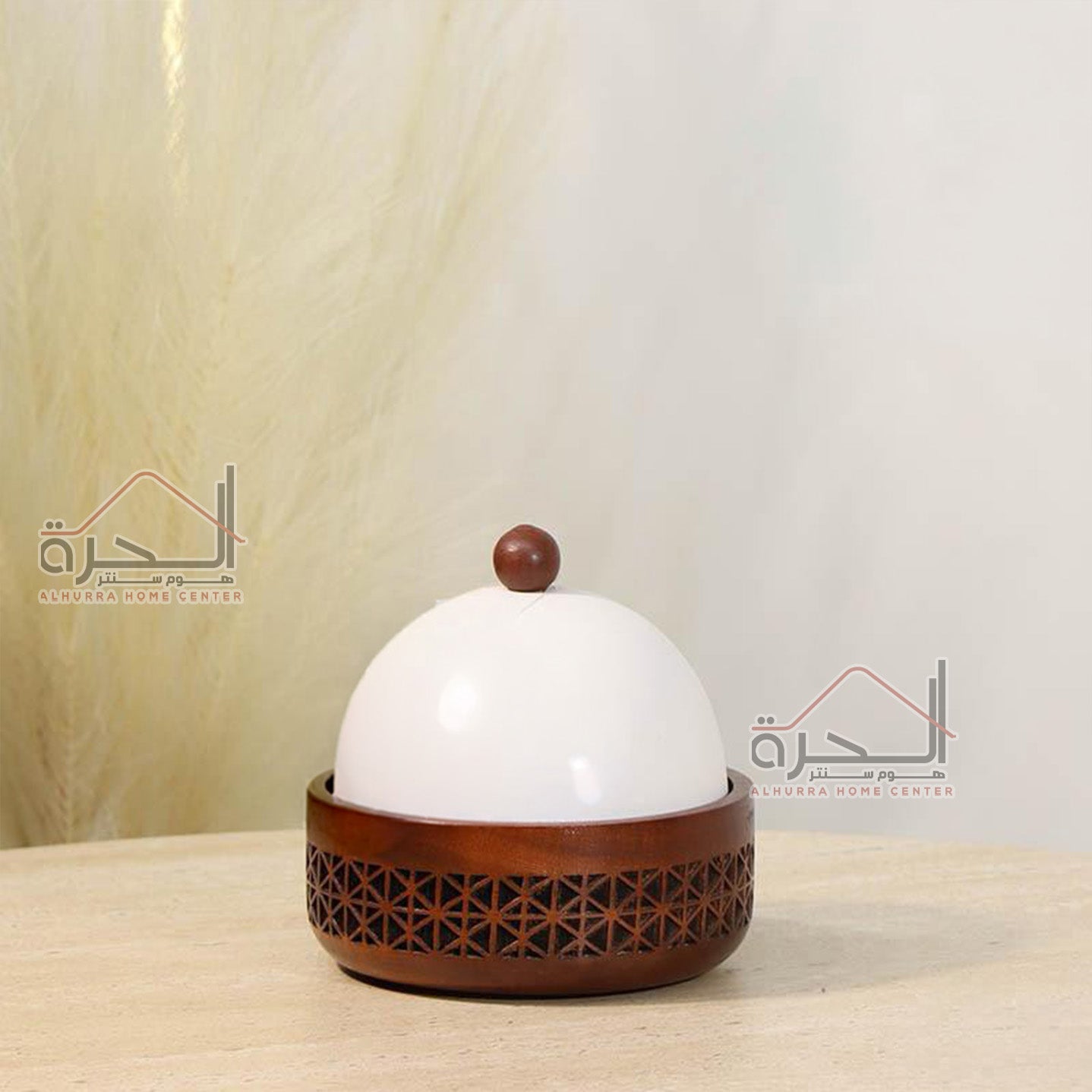 مضيفة حديد ابيض و خشب 13 سم