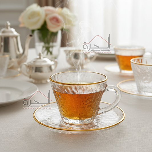 طقم فناجين زجاج مثلج للشاي