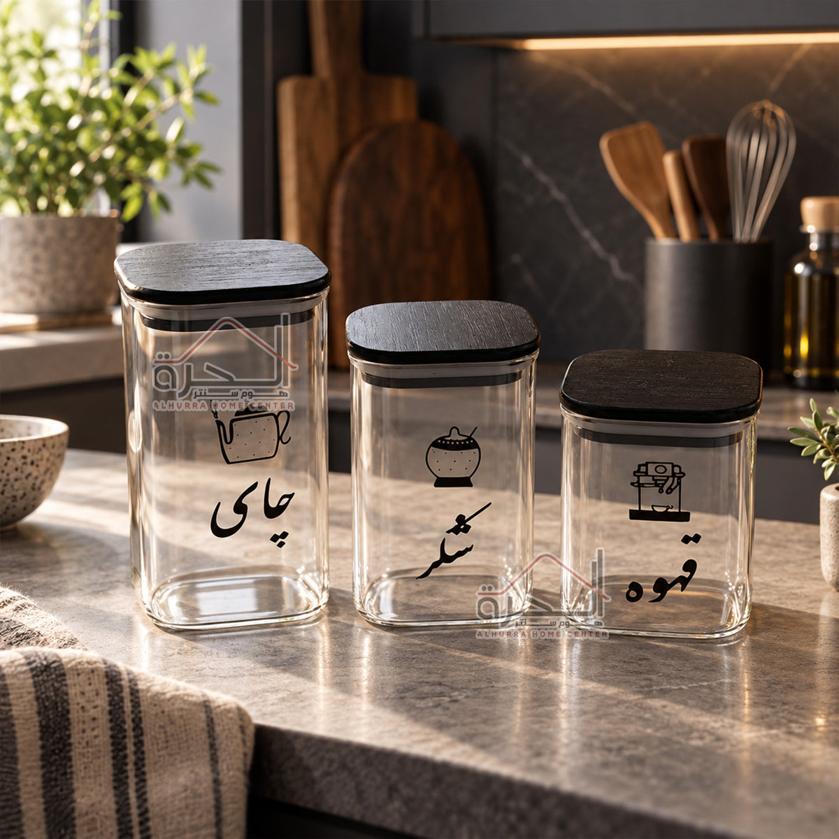 طقم 3 متربنات زجاج