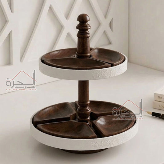 مضيفة طبقتين + 7 صحون 37*25 سم