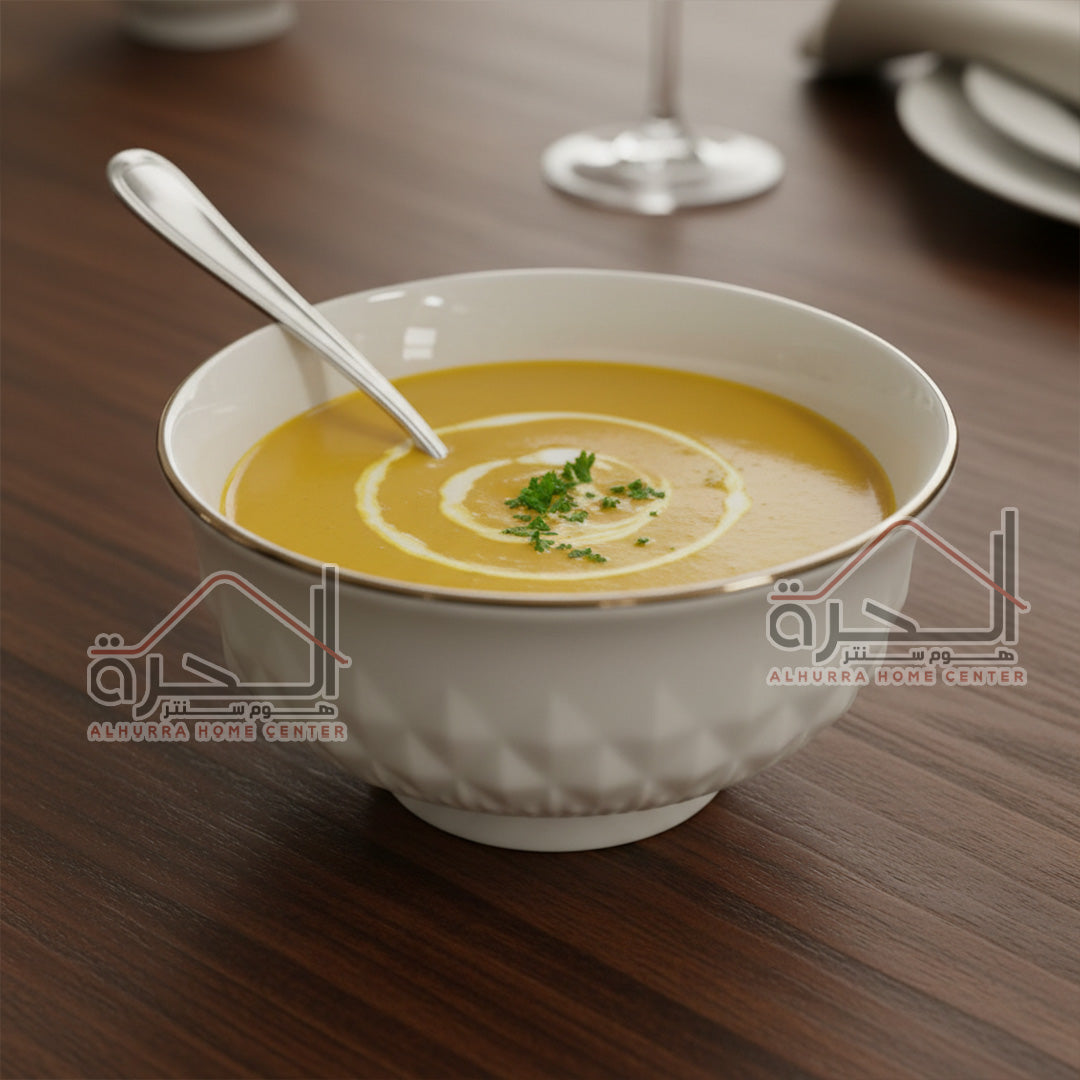 زبدية بورسلان حجم 12 سم اطار ذهبي
