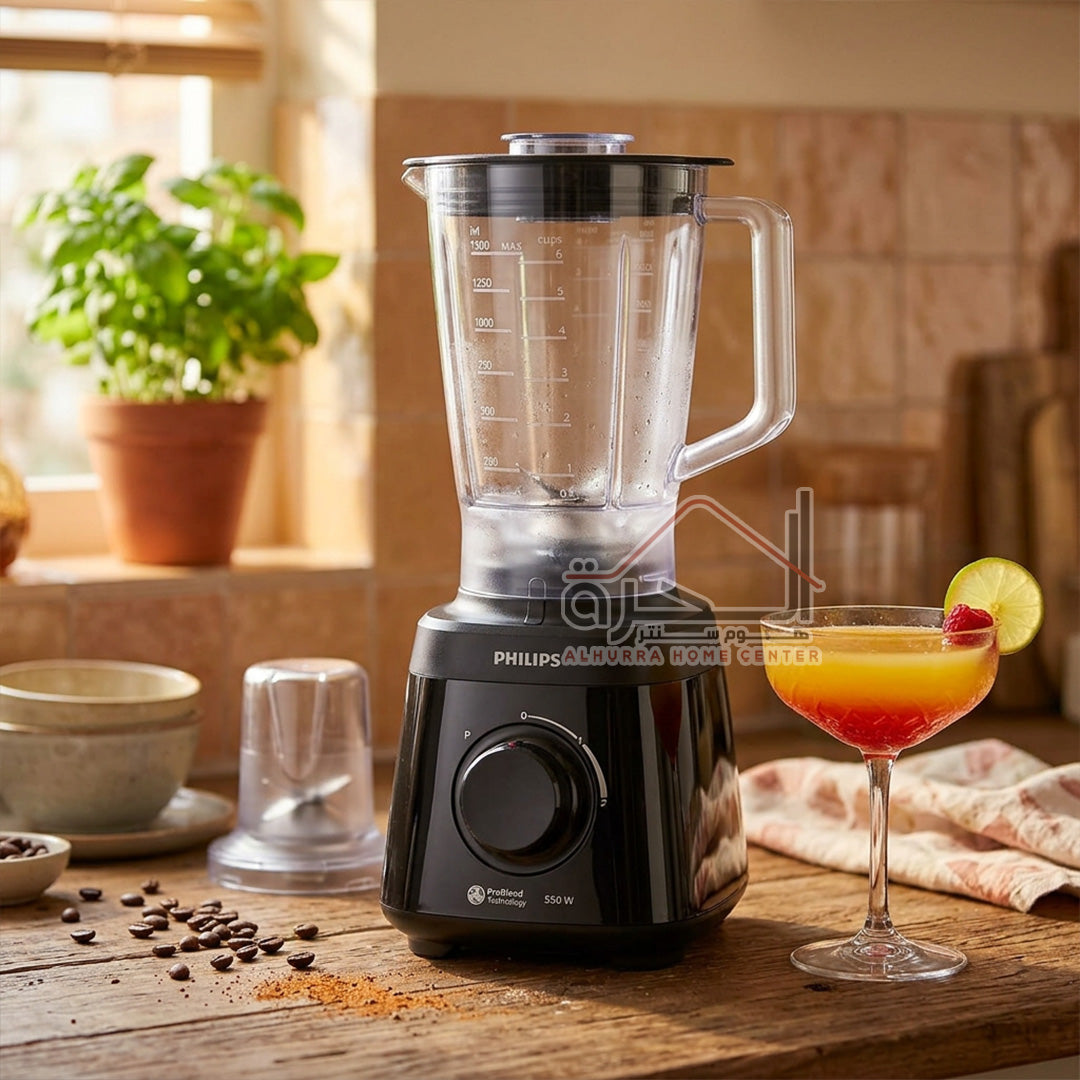 خلاط قوة 550 واط مع مطحنة PHILIPS HR2141