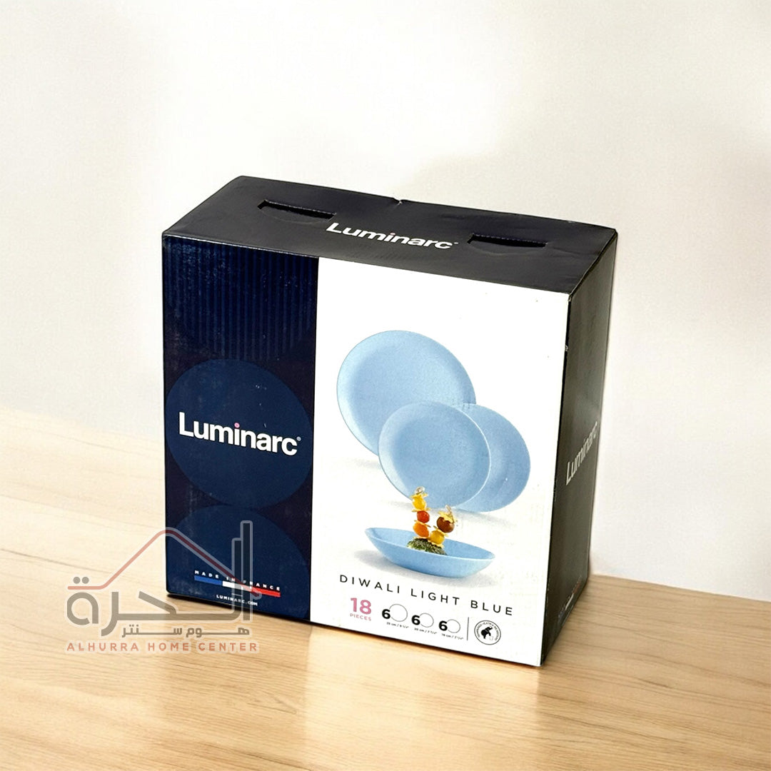 طقم صحون لومينرك 18 قطعة Light Blue