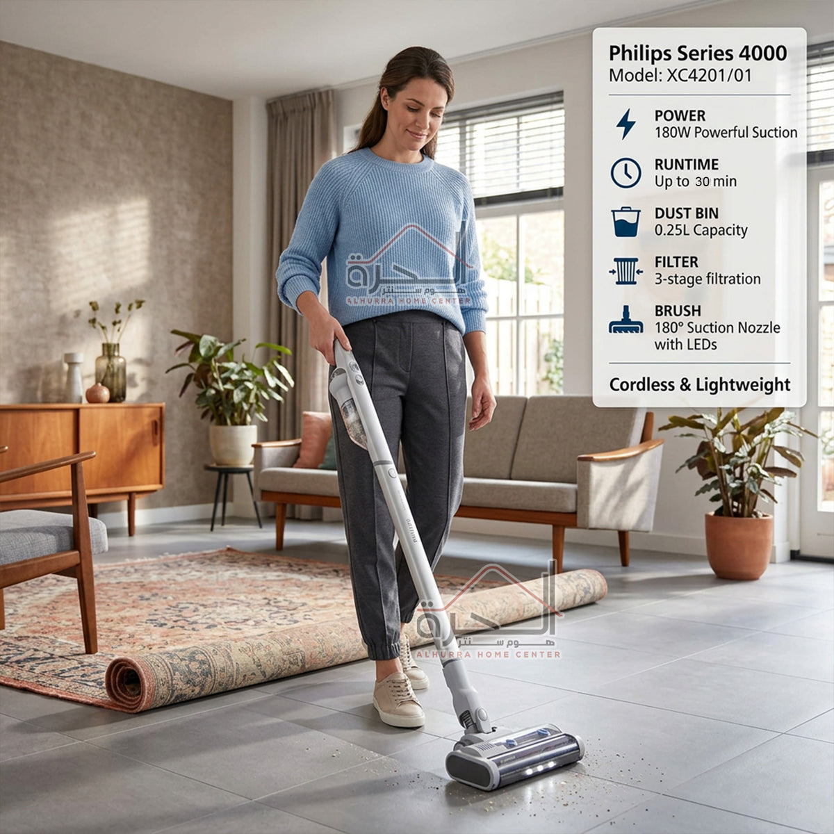 مكنسة لا سلكية Philips Series 4000 XC4201/