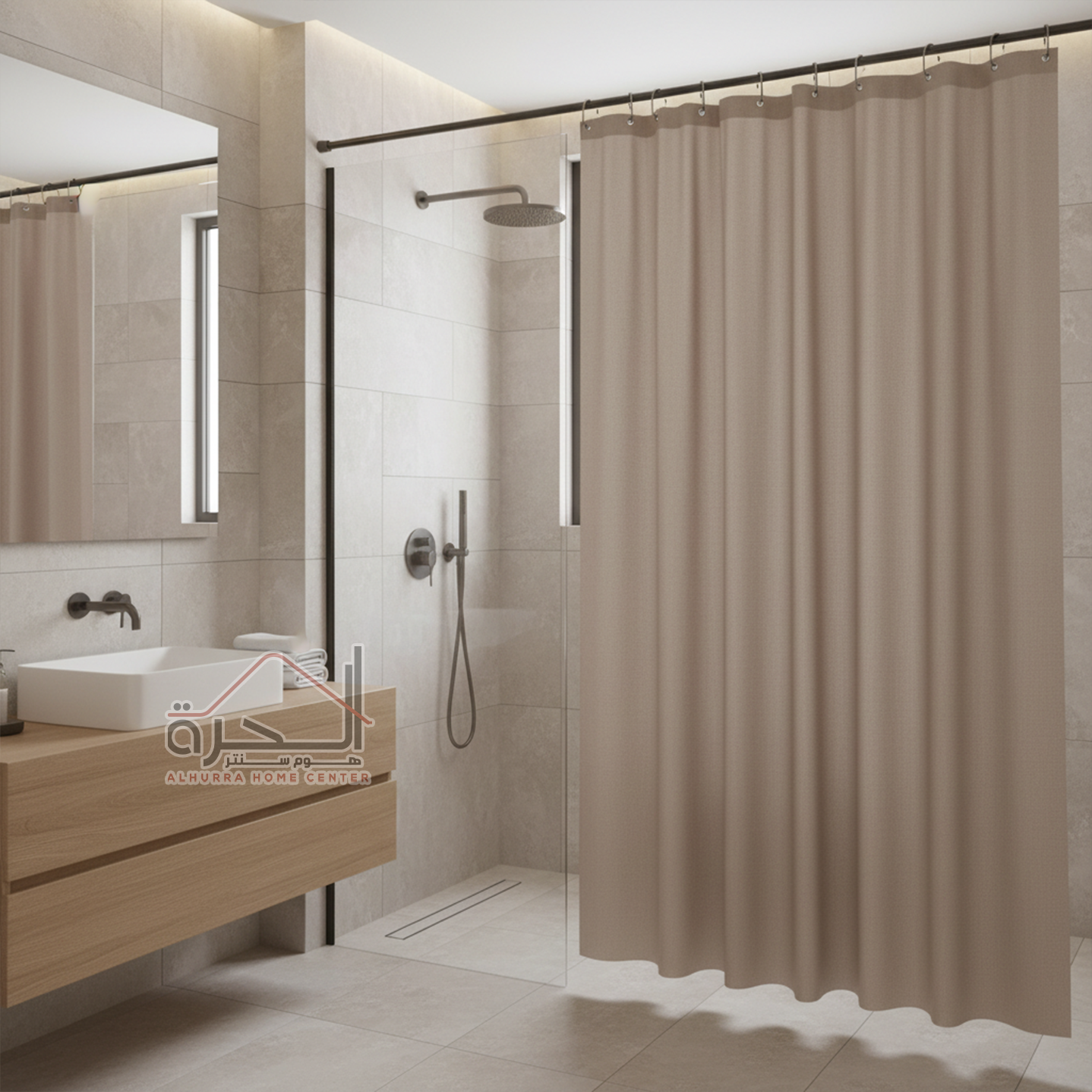 برداية حمام بني 240 سم Waterproof سادة