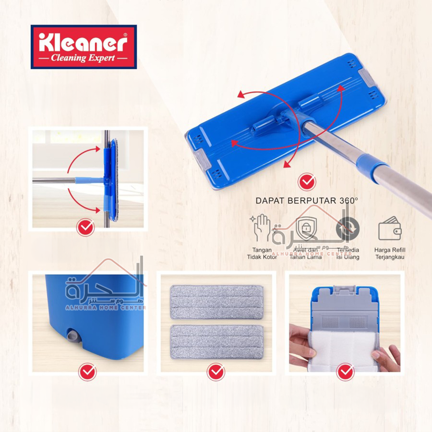 ممسحة مع سطل Kleaner عصارة بلاستك GST003