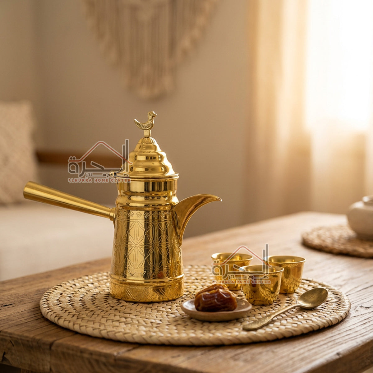 بكرج قهوة نحاس ذهبي