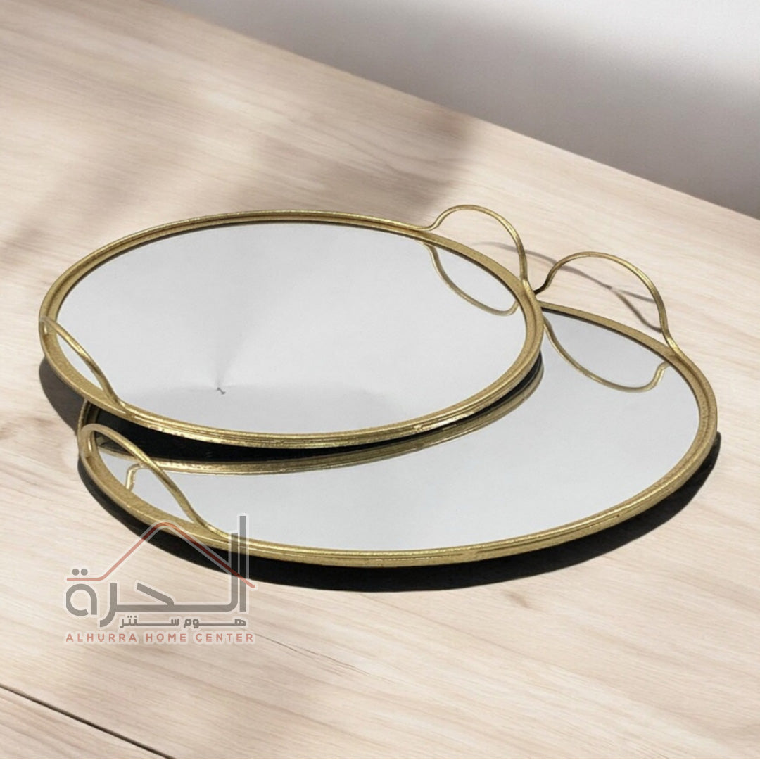 طقم صواني قطعتين مدور A04