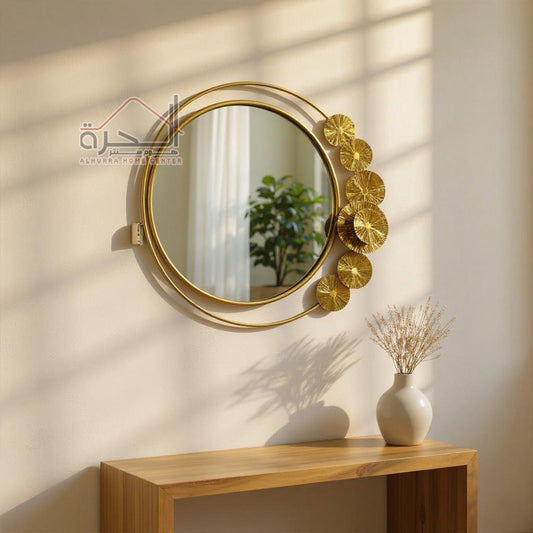 مراية حائط ديكور مع اطار ذهبي