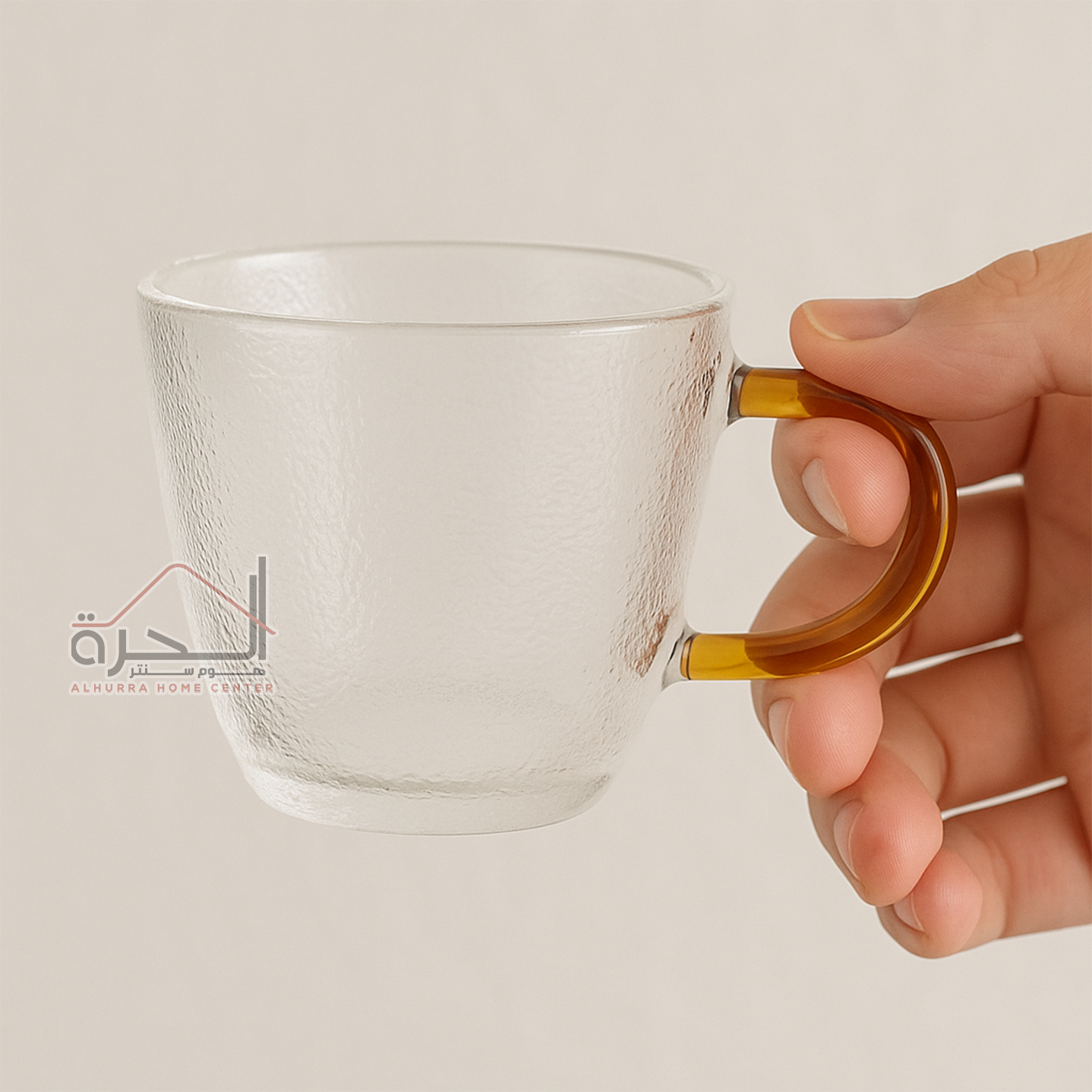طقم 6 فناجين قهوة شفاف مبزر