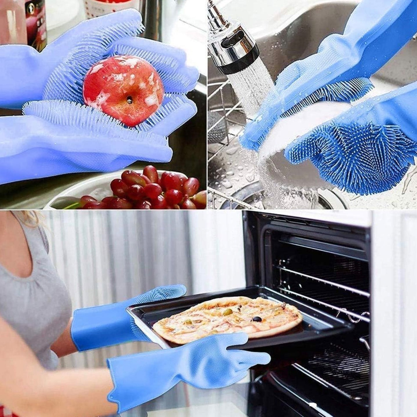 طقم كفوف سيليكون متعدد استخدام
