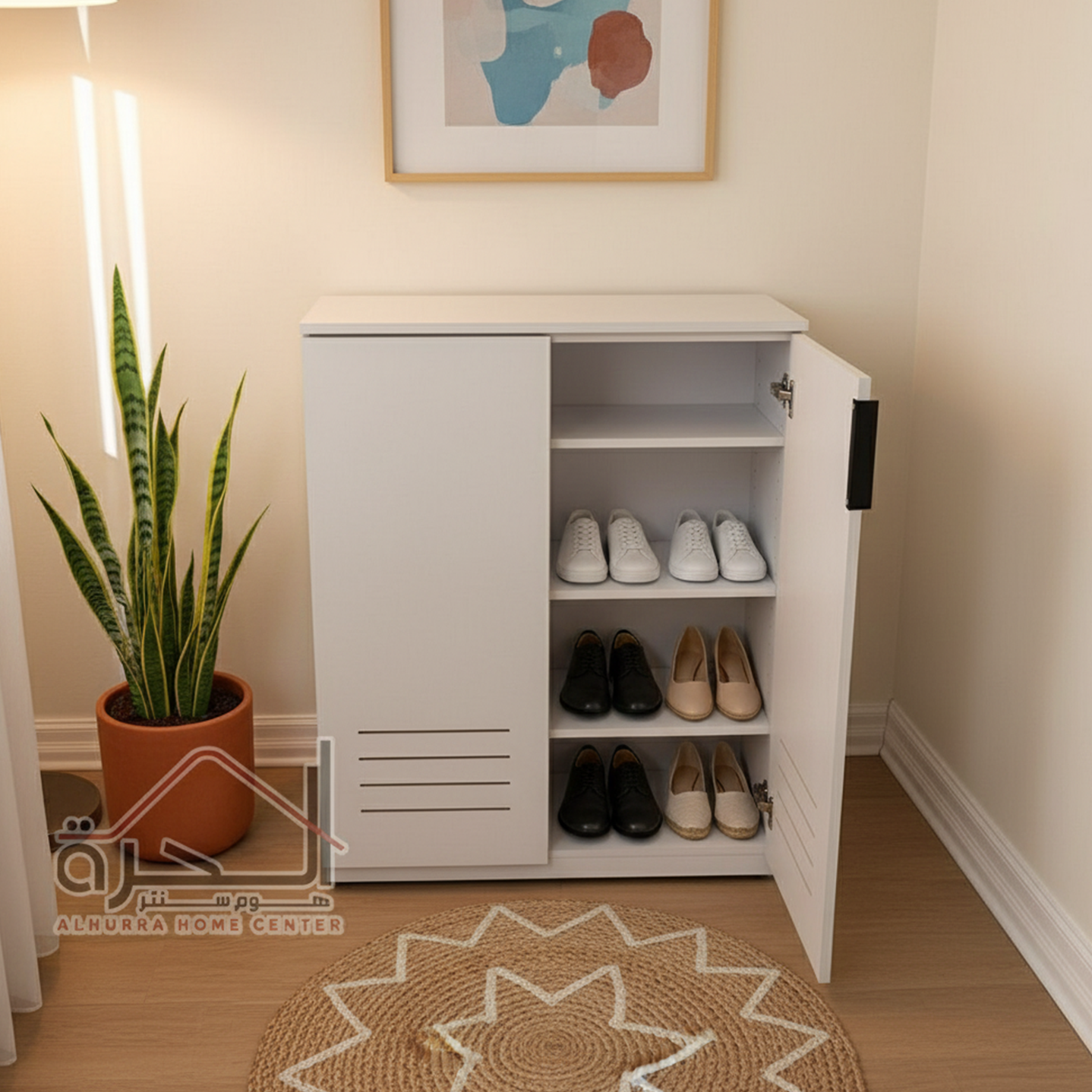 خزانة احذية خشب ثقيل ابيض