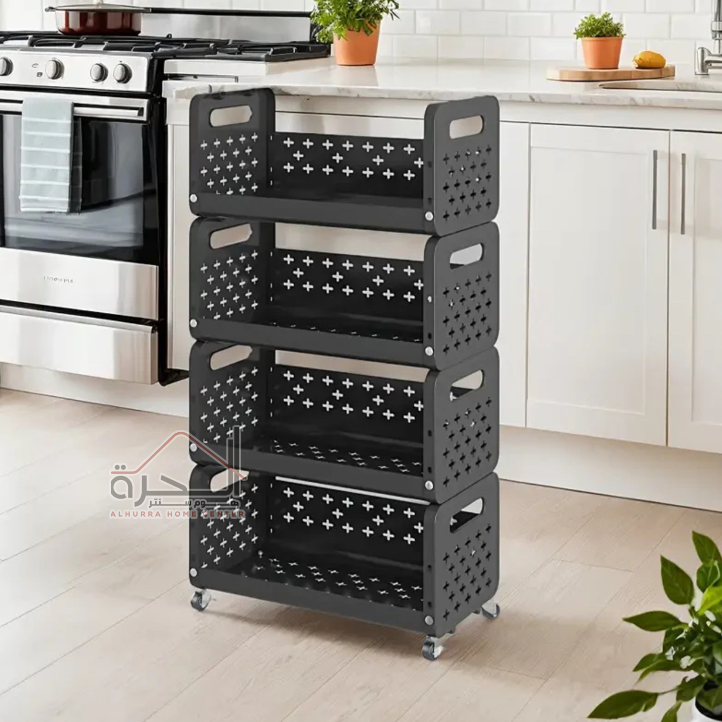 رفوف تخزين بلاستك 4 رفوف