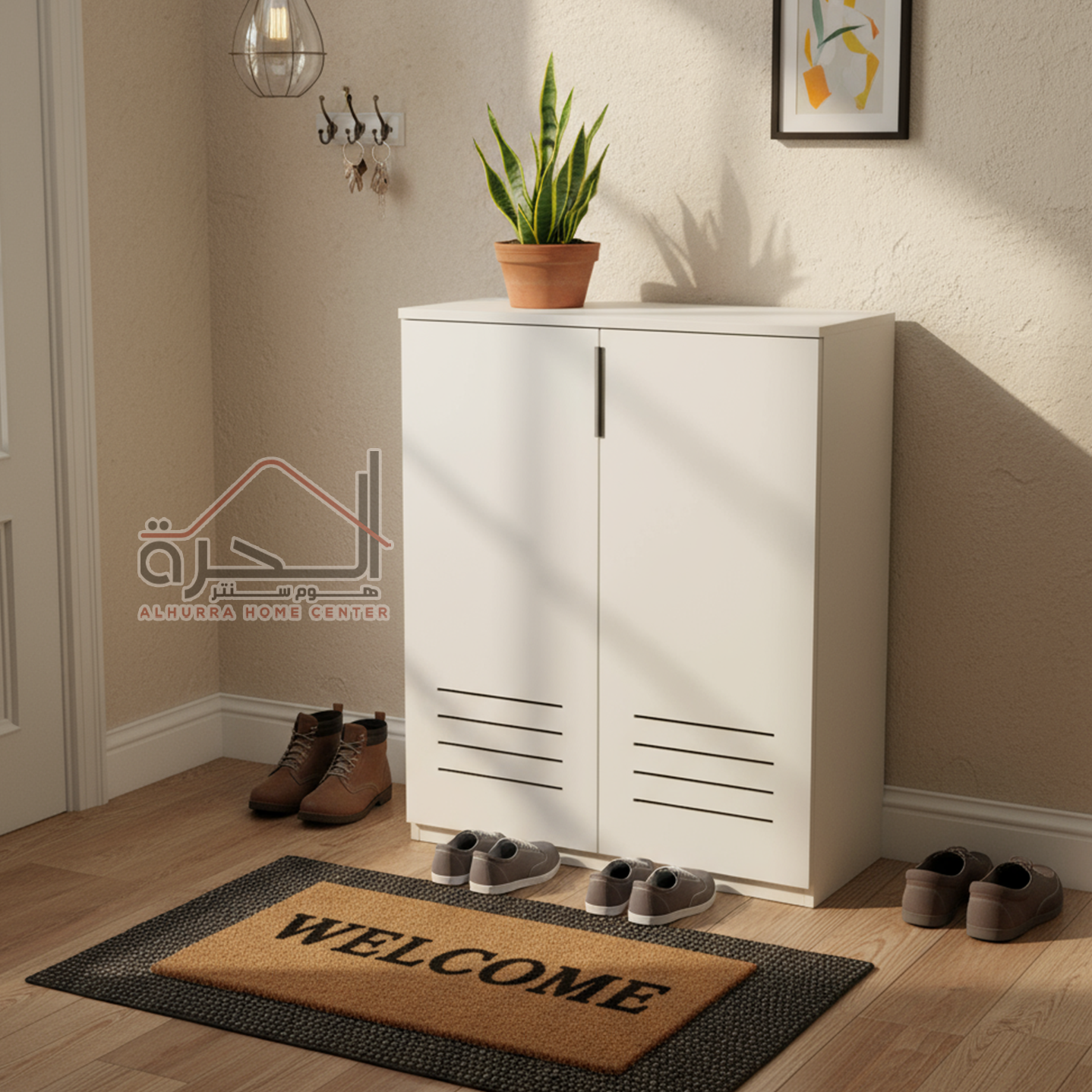 خزانة احذية خشب ثقيل ابيض