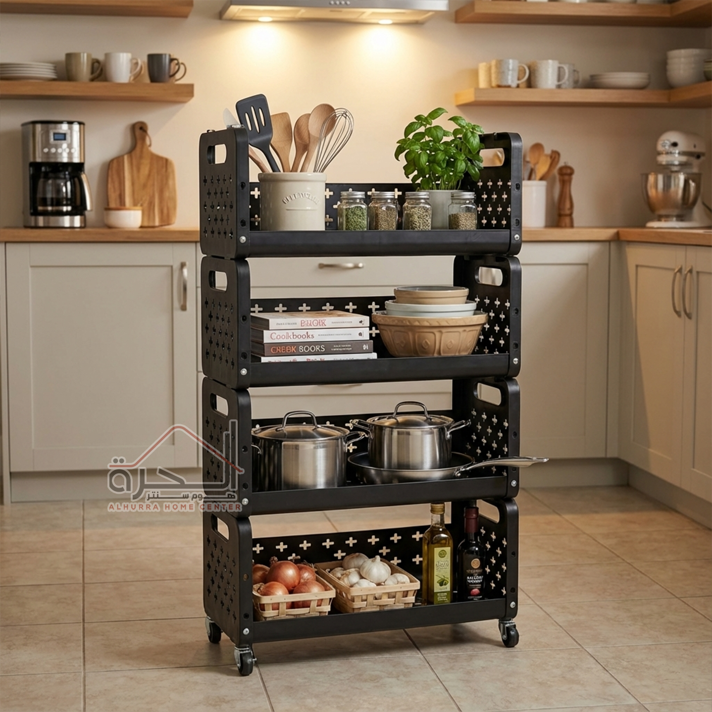 رفوف تخزين بلاستك 4 رفوف