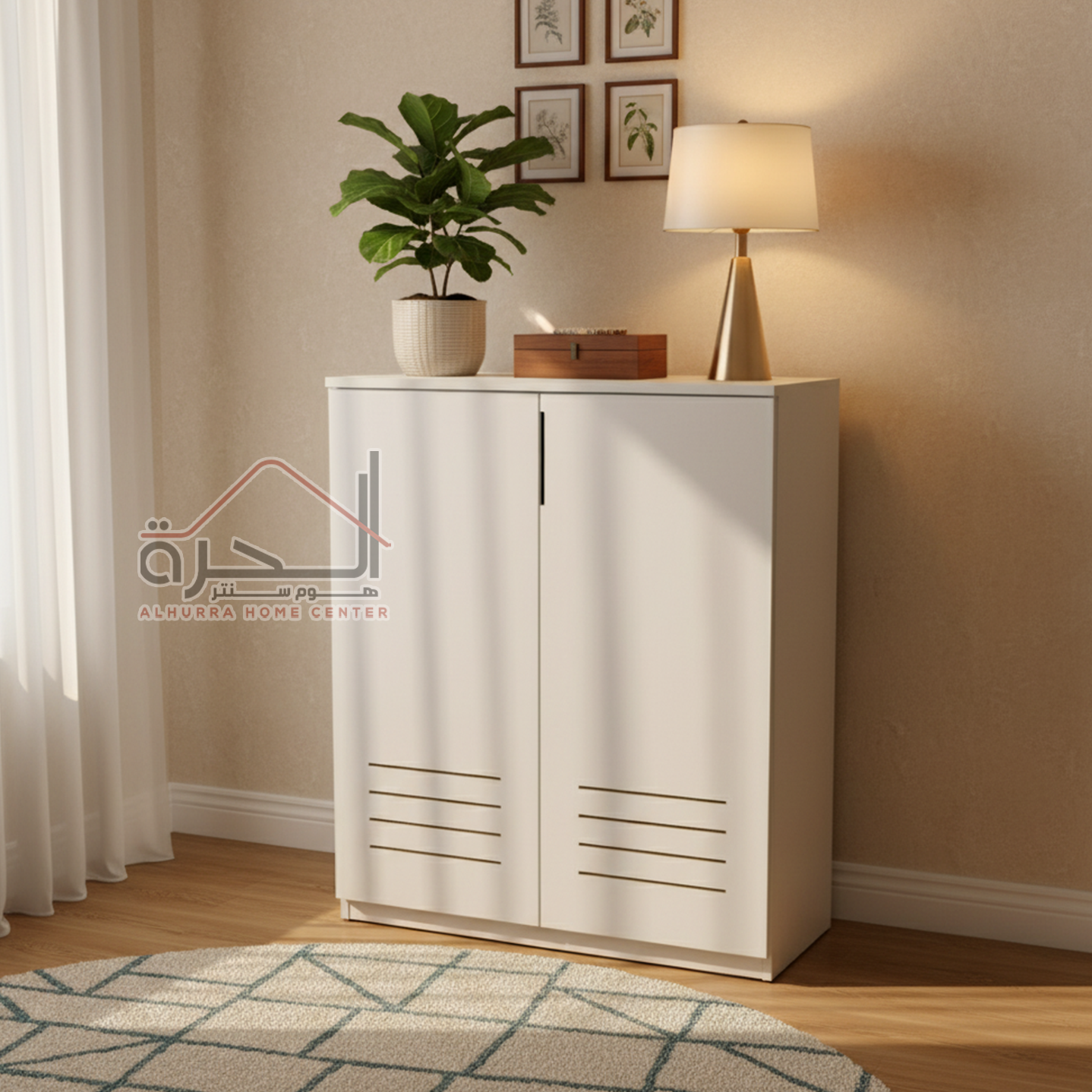 خزانة احذية خشب ثقيل ابيض