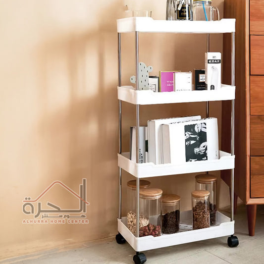 ستاند خضار بلاستك ابيض 4 رفوف