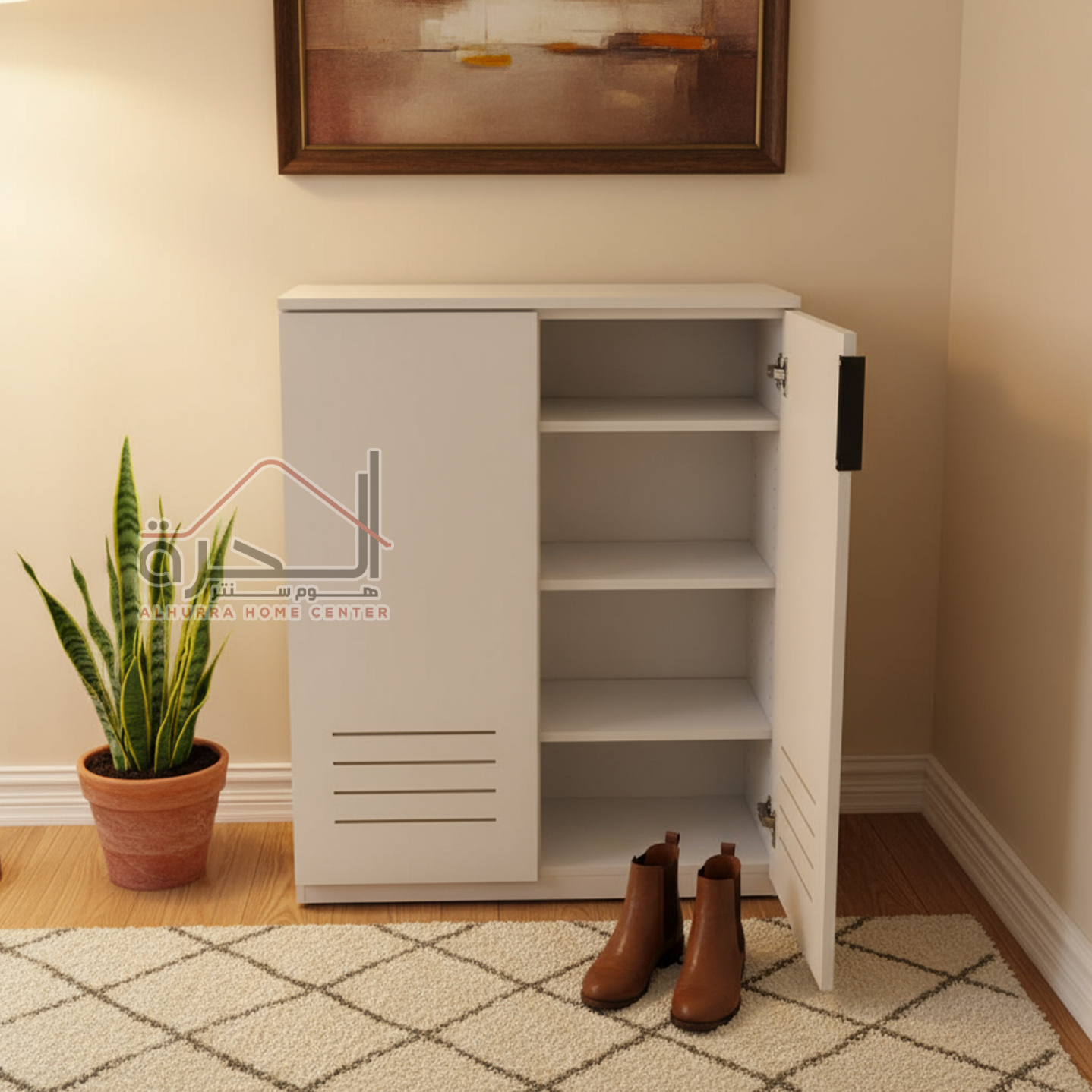 خزانة احذية خشب ثقيل ابيض