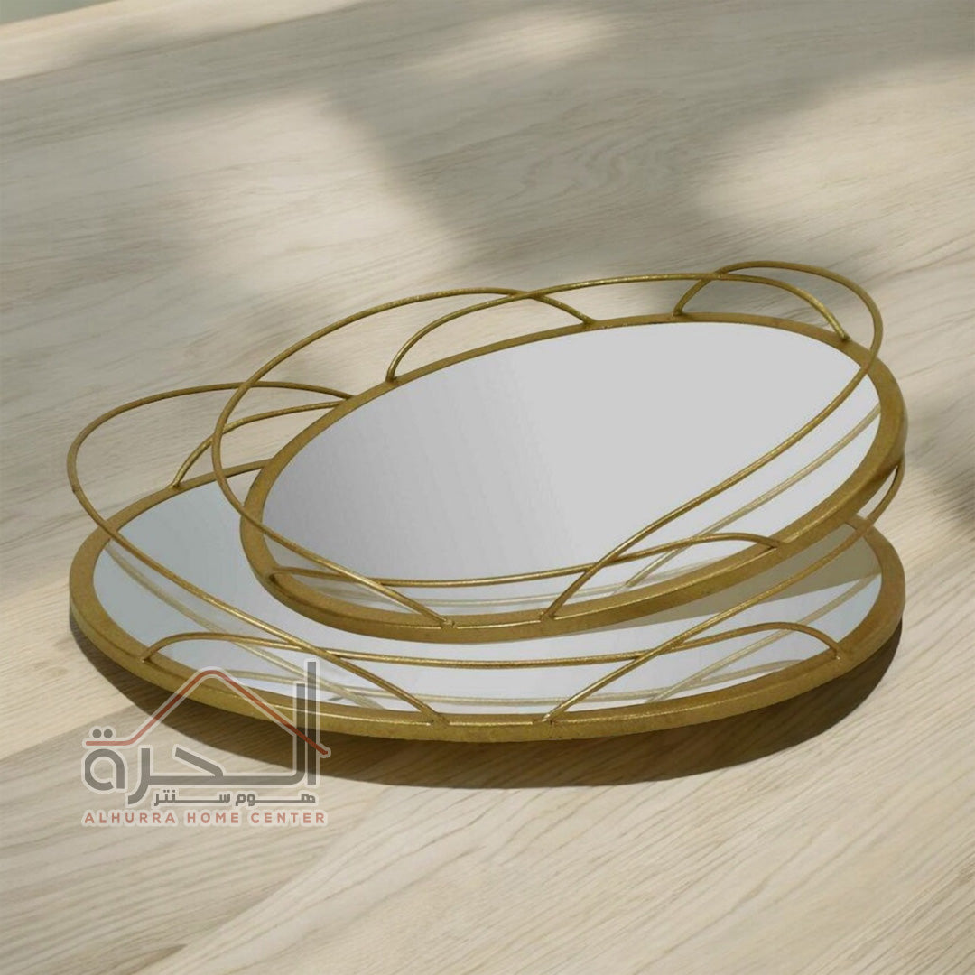 طقم صواني قطعتين مدور A02