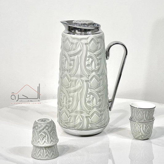 دلة قهوة بورسلان مزخرف سكني