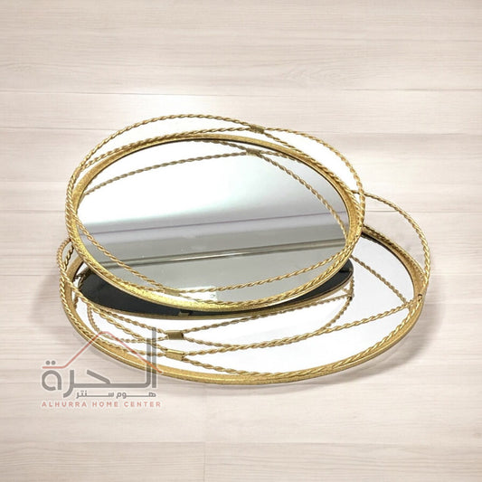 طقم صواني قطعتين مدور A03