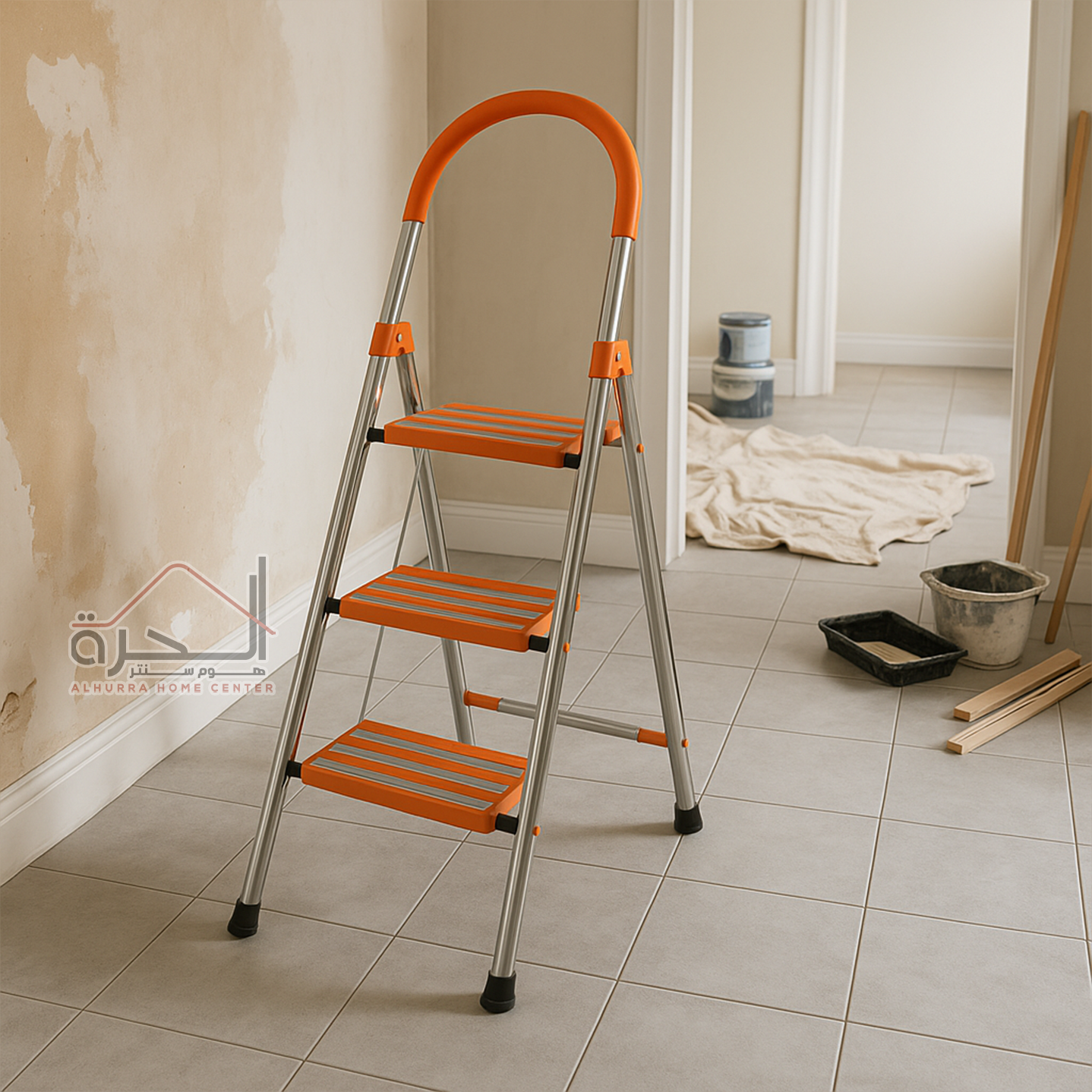 سلم ستانلس ستيل 3 درجات (احمال ثقيلة)