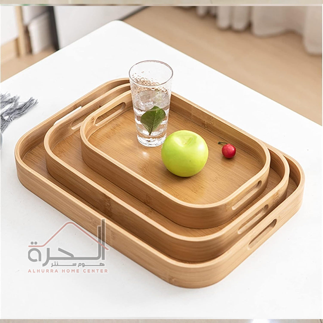 طقم 3 صواني خشب بامبو 1238