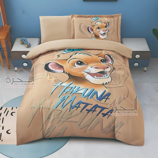 طقم لحاف مفردونصف 4 قطع رسومات Loin King